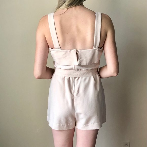BEIGE BELTED ROMPER - Picture 2 of 4